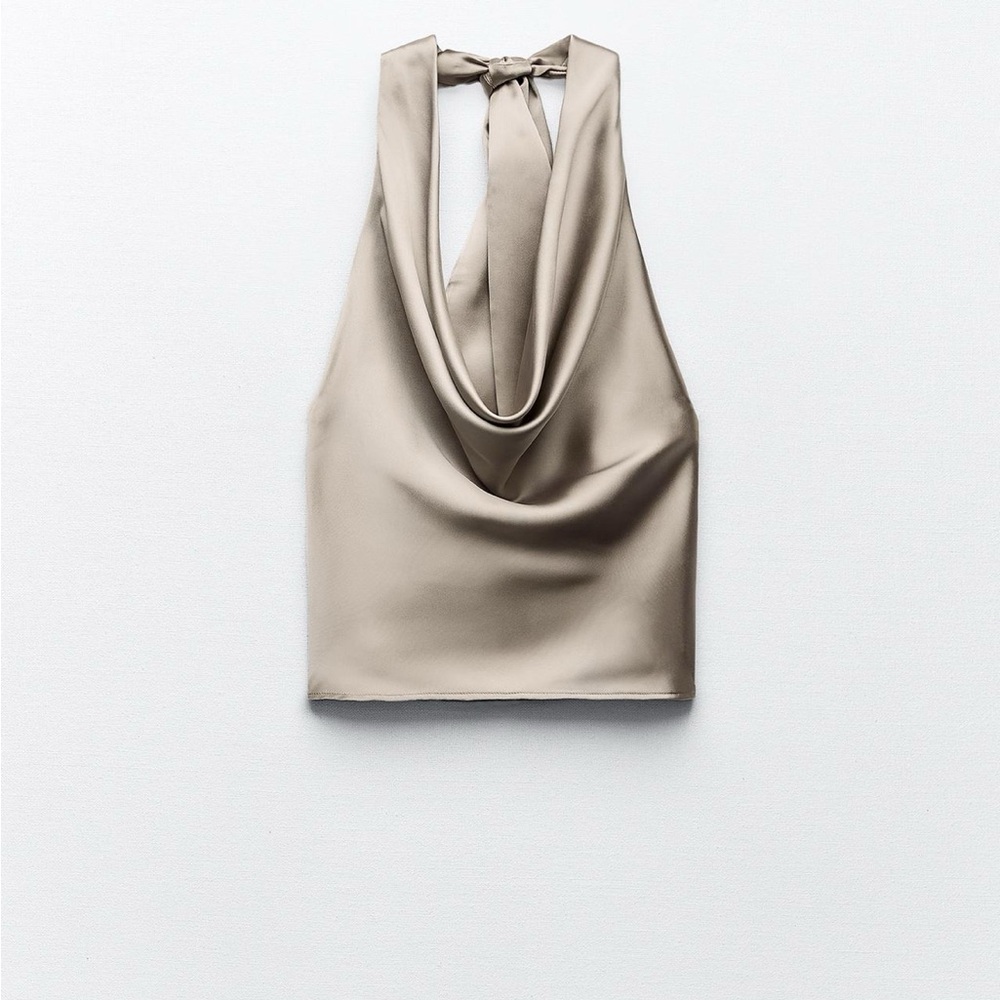 Zara silk cowl neck top